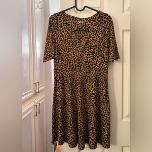 Xhilaration Brown and Black Animal Print Midi Dress